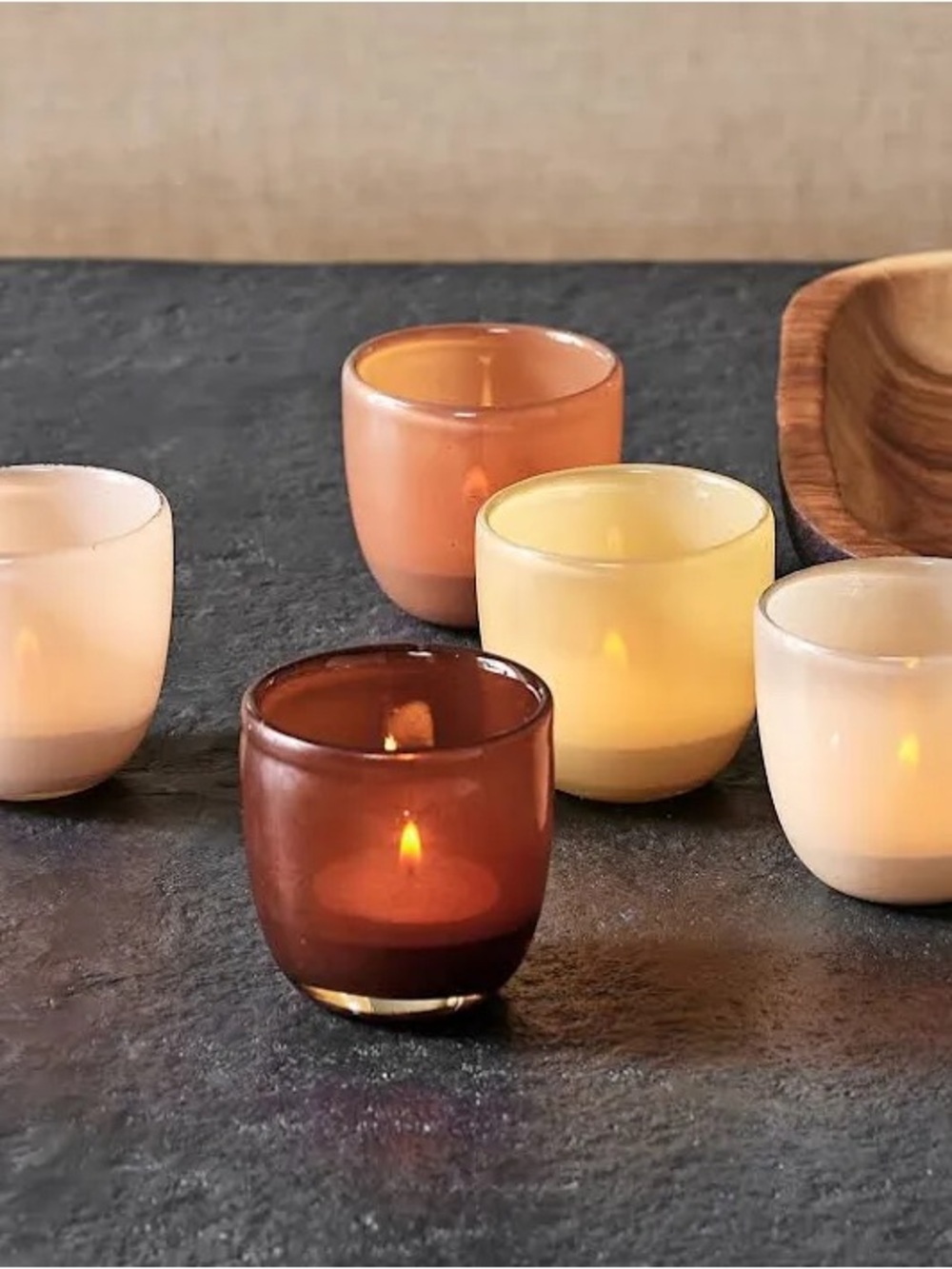 Pottery Barn Modern Glass Votive Candle Holder Set of 5